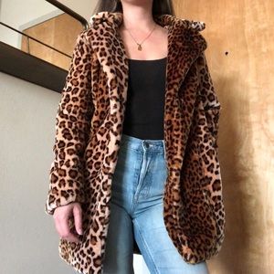 Misguided Leopard Faux Fur Coat